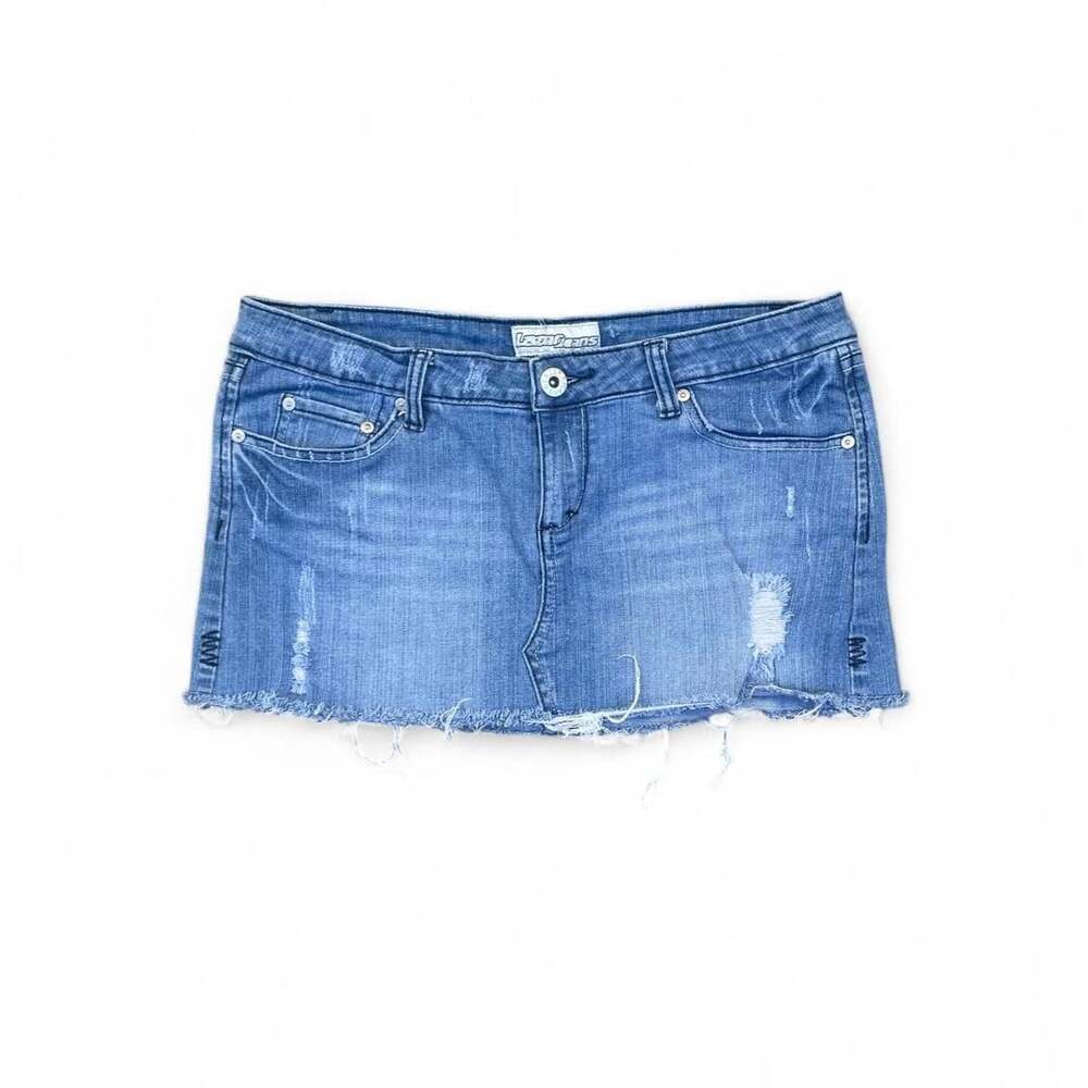 Lazer Jeans Y2K Distressed Denim Mini Skirt Size 11